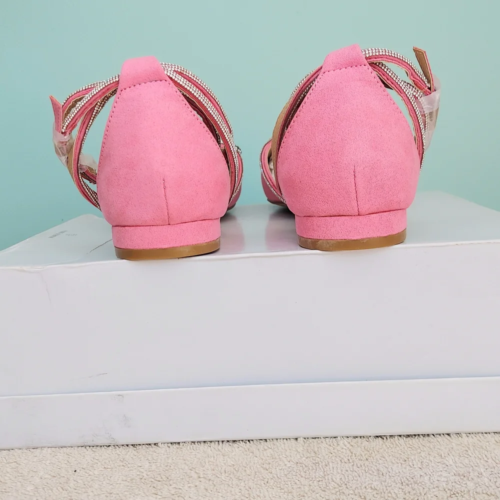 Shoe Dazzle Sakiko Barbie Pink Womens Size 10 Flats NWT Barbiecore Formal Formal